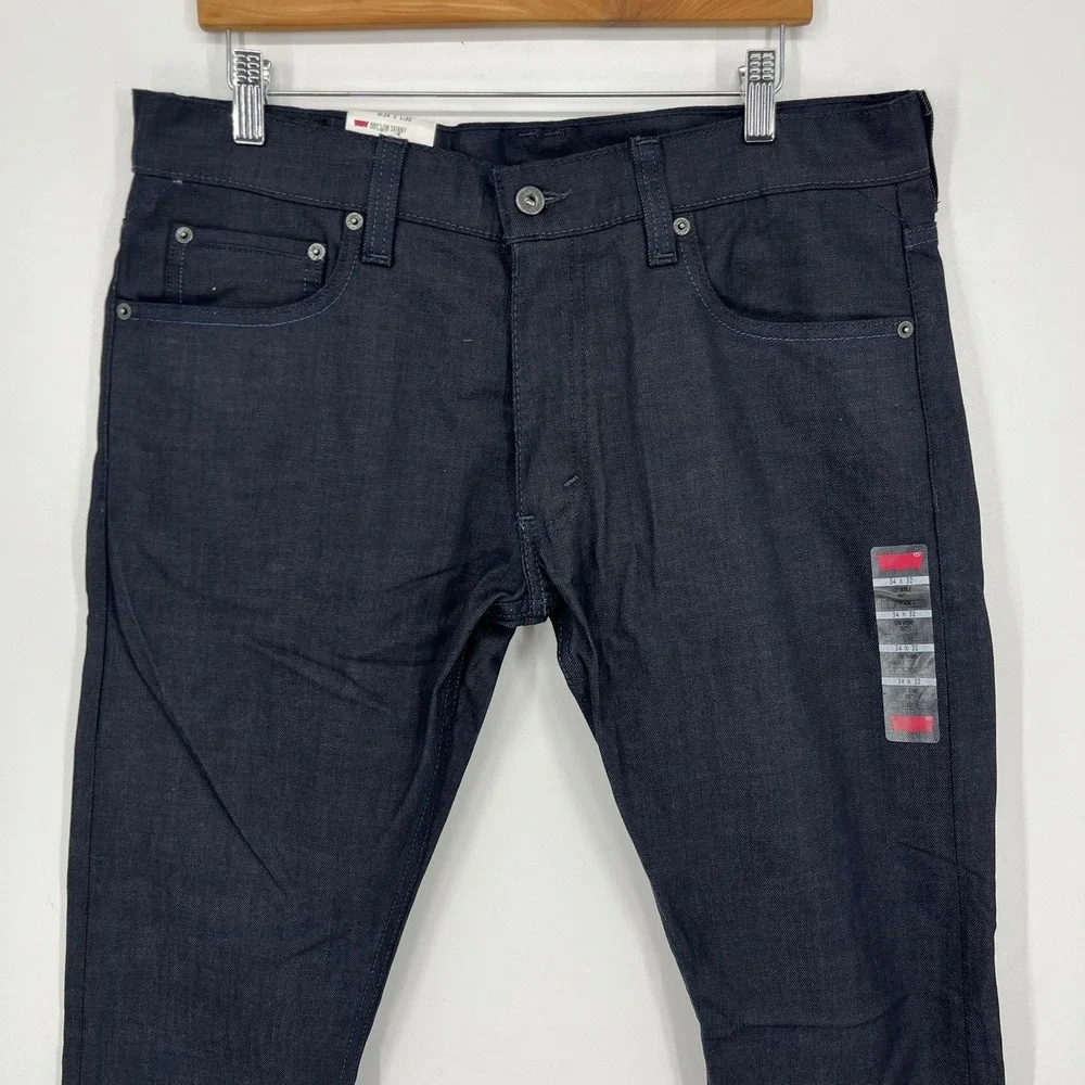 Levis 591 Low Skinny Jeans Mens 34x32 Dark Wash Stretch Denim 05591-XXXX New